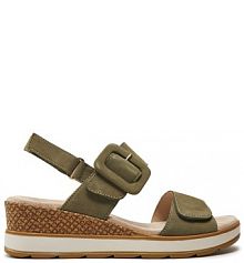 Sandały na koturnie Caprice khaki 