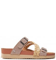 Klapki Gioseppo złote damskie 