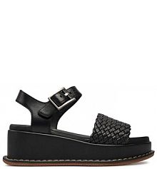 Sandały na koturnie Clarks czarne 