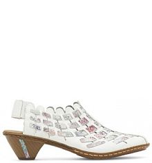 Sandały na słupku Rieker białe 