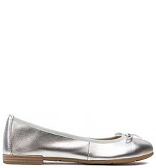 Baleriny Marco Tozzi srebrne damskie 