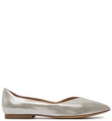 Baleriny Caprice srebrne damskie 