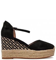 Sandały na koturnie Boss czarne 