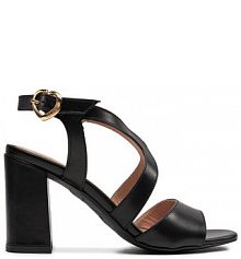 Sandały na słupku LOVE MOSCHINO czarne 