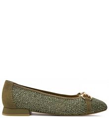 Baleriny Caprice zielone damskie 