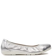 Baleriny Caprice srebrne damskie 