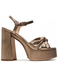 Sandały na słupku Unisa brązowe 