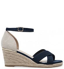 Sandały na koturnie Clara Barson granatowe 