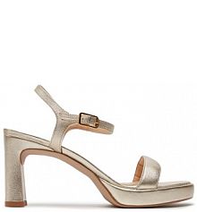 Sandały na słupku Unisa złote 