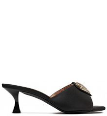 Klapki na szpilce LOVE MOSCHINO czarne 