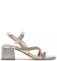 Sandały na słupku Gioseppo srebrne 