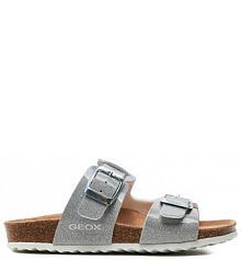 Klapki Geox srebrne dziecięce 