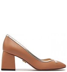 Półbuty na obcasie Baldowski beżowe damskie 