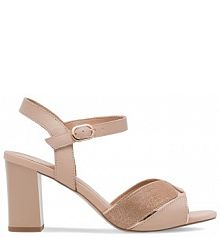 Sandały na słupku Lasocki beżowe 