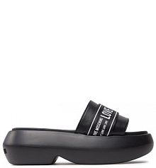 Klapki na koturnie LOVE MOSCHINO czarne 