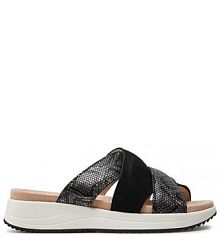 Klapki Caprice czarne damskie 