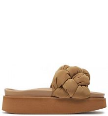 Klapki na koturnie Inuikii brązowe 