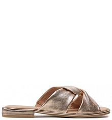 Klapki Caprice złote damskie 