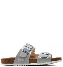 Klapki Geox srebrne dziecięce 