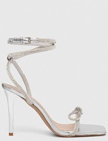 Sandały na szpilce ALDO  srebrne 13388682.BARRONA