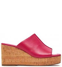 Klapki na koturnie Tamaris różowe 