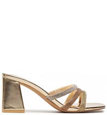 Klapki na słupku Call It Spring złote 