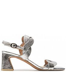 Sandały na słupku Caprice srebrne 