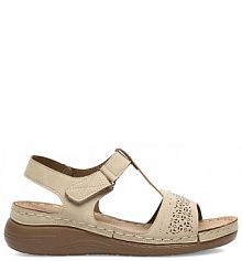 Sandały na koturnie Clara Barson beżowe 