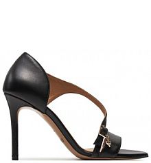 Sandały na szpilce R.Polański czarne 