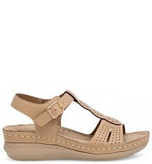 Sandały na koturnie Clara Barson beżowe 