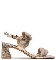 Sandały na słupku Caprice złote 