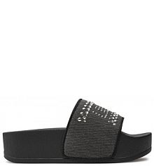 Klapki na koturnie Liu Jo czarne 