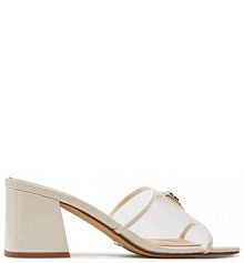 Klapki na słupku Guess écru 