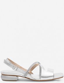 Sandały na obcasie Badura srebrne BRITTOLI-A023-01-1