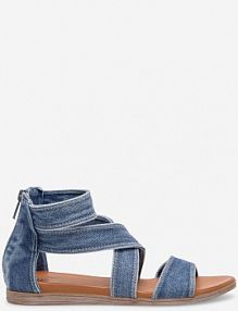 Sandały na obcasie mustang niebieskie 1424-806