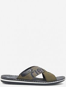 Klapki Rieker zielone męskie 21098-54