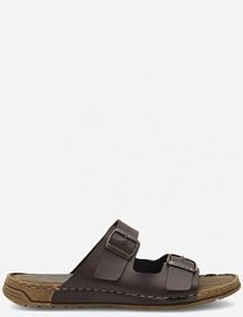 Klapki Rieker brązowe męskie 21997-25 BRĄZOWY