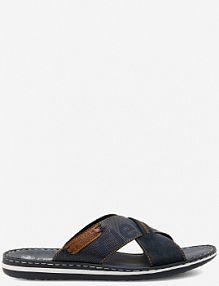 Klapki Rieker niebieskie męskie 21098-14