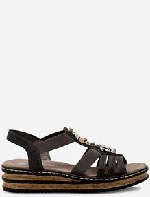 Sandały na obcasie Rieker szare 62949-45