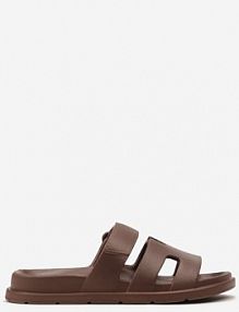 Brązowe Basenowe Klapki Piankowe z Wycięciami na Pasku Wrenlita Renee damskie