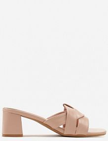 Różowe Klapki na Klasycznym Słupku z Modnie Przeplatanym Paskiem Gemttia Renee damskie