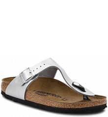 Japonki Birkenstock srebrne damskie 