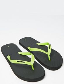 Piankowe japonki z gumowymi zielonymi paskami House czarne męskie 232AQ-99X