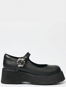 Czarne loafersy typu Mary Jane na platformie House 815AE-99X