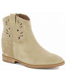 Botki na koturnie Carinii beżowe