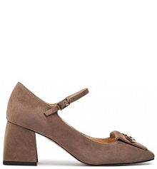 Półbuty na obcasie Baldowski brązowe damskie 