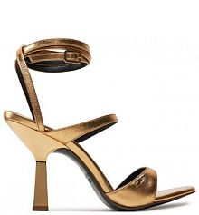 Sandały na słupku Patrizia Pepe złote 