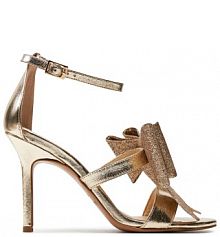 Sandały na szpilce Baldowski złote 