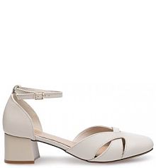 Sandały na słupku Lasocki beżowe 