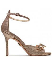 Sandały na szpilce Baldowski złote 